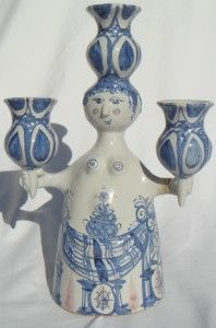 bjorn wiinblad danish pottery candle holder 1967