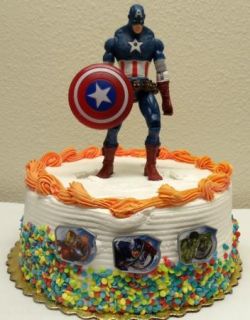 Superhero Birthday Cake on Super Hero Marvel Comic Captain America 6 Birthday Cake Topper Figure