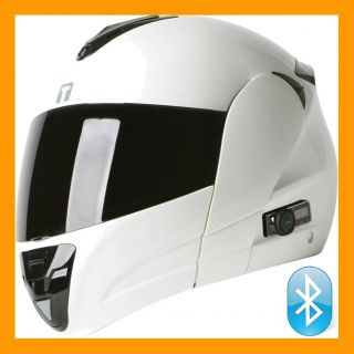 Torc Blinc III T22B Modular Bluetooth EDR 2 0 Motorcycle Helmet White 
