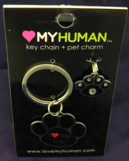 Charms Key Chain Cat Bling Charm I Love My Cat Cat Collar Paw Charm 