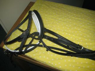 Bobbys English Tack Black Padded Flash Noseband Dressage Bridle Saddle 