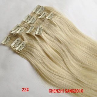 20 Clip in Real Human Hair Extensions 22 Blonde Best