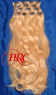 GOLDE BLOND HUMAN HAIR EXTENSION CLIP ON IN BEATS RAQUEL WELCH JESSICA 