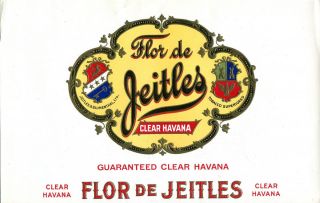 Flor de Jeitles Cigar Label Lion Eagle Jeitles Blumenthal Ltd