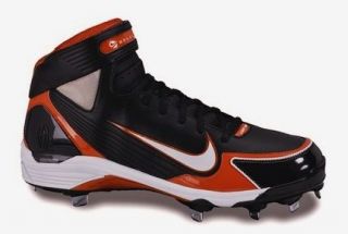   Nike Huarache LWP90 Black Orange Baseball Metal Spikes Cleats