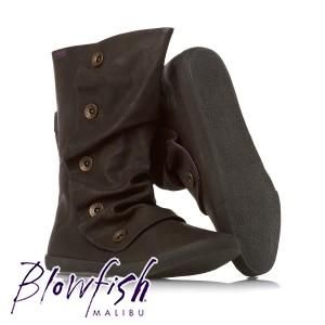 Blowfish Malibu Womens Brown Leather Ruched Adorable Button Hamish 