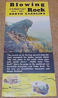 1950s North Carolina Blowing Rock vintage tourism brochure U.S. Hwy 