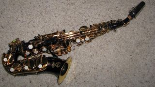 Black Lacquer Curved Soprano Saxophone Sax High F Case