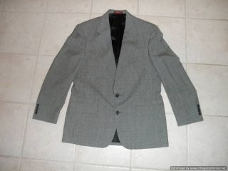 Stanley Blacker Couture Mens Suit 40R 36 x 29 Gray 100 Wool 40 Regular 