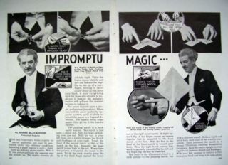 1935 MAGICIAN HARRY BLACKSTONE IMPROMPTU MAGIC Original ARTICLE