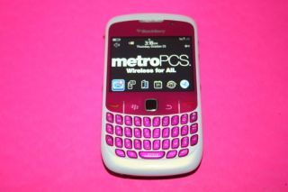 METRO PCS BLACKBERRY CURVE 8530 CELL PHONE WHITE & PINK WiFi CDMA GPS 
