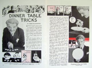 1935 MAGICIAN HARRY BLACKSTONE * Dinner Table Magic Tricks * Original 