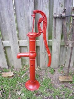   Cast Iron Red Cross Hand Water Well Pump Bluffton Ind Farm Tool