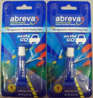   of 2 Abreva 2G Each on The Go Cold Sore Fever Blister Treatment