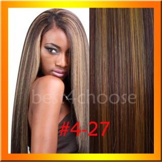   Soft Human Hair Extensions 4 27 Brown Golden Blonde 16 24