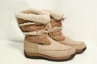 Blondo Vintage Canada Leather Winter Snow Shearling Moccasin Mukluk 