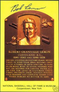 Autograph MLB Bob Lemon Signed HOF Card Baseball COA