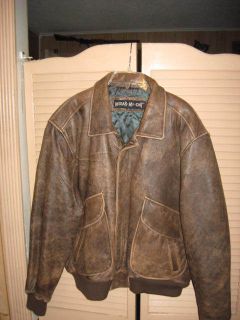 Mens Genuine Leather Bomber Jacket by Wear Me Out sz 46 NICE