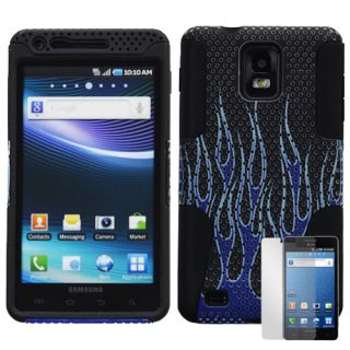 Samsung Infuse 4G i997 Blue Flame Hybrid Case Cover Skin + Screen 
