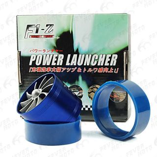   Turbine Charger Cool Air Intake Fuel Gas Saver Fan Blue Hot