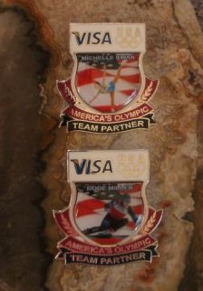 New Visa Olympic Pins Michelle Kwan or Bode Miller