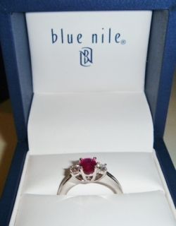 Ruby Diamond Blue Nile Ring with Appraisal REDUCED Price