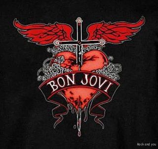 Bon Jovi Heart and Dagger Glam Hard Rock Metal T Shirt L XL 2XL NWT 