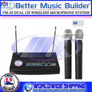 Better Music Builder BMB VM 28 VM28 Dual CH Wireless Microphone System 