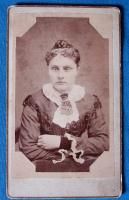 CDV Photo Young Woman Frown Harnish Bluffton Indiana 1880s