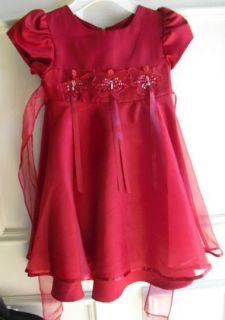   Short Sleeve Wine Colored Girls Size 4 Dress by Bonnie Jean