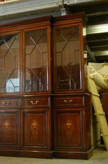   Breakfront Bookcase Regency Sheraton Inlay Bookcases Furniture