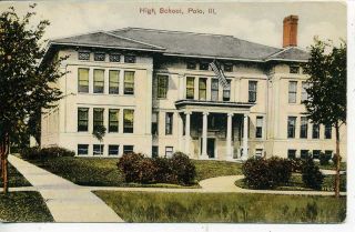 Polo Illinois High School Vintage Postcard C Boland Pub