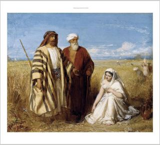 John Faed Boaz and Ruth Religious Art Canvas Edition