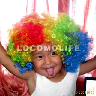 Afro Bob Hair Wig Clown Halloween Party Costume Black