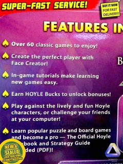 Hoyles 60 Puzzle & Board games, for Windows PC, NEW laptop computer 