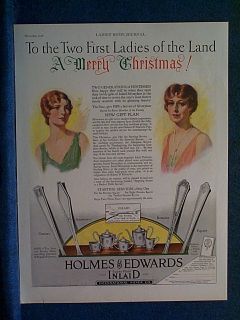 1928 Christmas Ad Two First Ladies Holmes Edwards