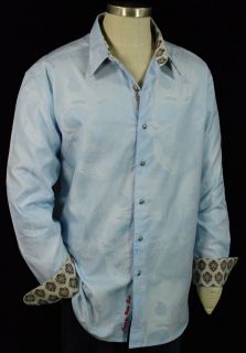 Robert Graham Limited Edition Renault $368 Blue Ghostly Skulls Small 