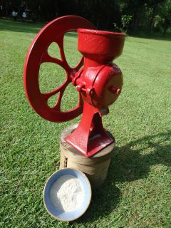 Vintage Antique Corn Grinder Coffee Grain Mill Cast Iron CLEANED AND 