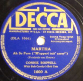 Connie Boswell Bob Crosby Bobcats Martha Decca 78 1600
