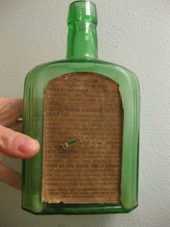 ANTIQUE GREEN DR RUSSELL MED CO PEPSIN CALAYSIA GLASS BITTERS CHICAGO 