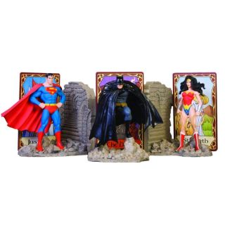 Trinity Bookends MINT Batman, Superman, Wonderwoman in Porcelain DC 