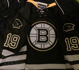   19 Boston Bruins Tyler Seguin Black Ice Stitched Jersey W Banner Patch