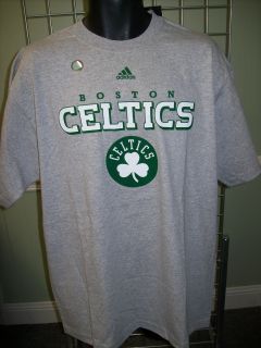 Boston Celtics Adidas Grey White Letters Absolute T Shirt Sz Large 