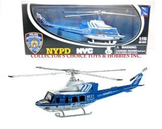 New Ray 1 115 Bell 412 NYPD Helicopter with Display Case New 29807 