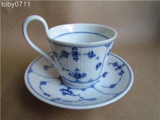 Vintage Royal Copenhagen c1900 Plain Blue Lace Cup Saucer