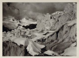   Glacier Bolivian Andes Mountain Bolivia Original Photogravure