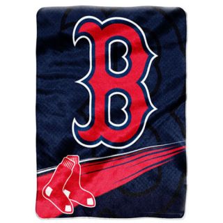 MLB Boston Red Sox Royal Plush Raschel Throw Blanket Twin Size 60X80 