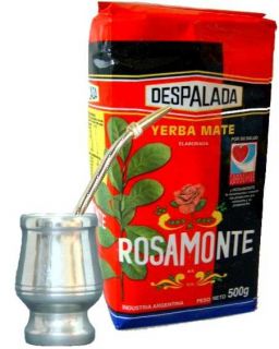 Yerba Mate Tea Rosamonte Kit X500GR Gourd Bombilla