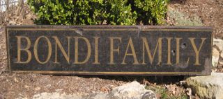 BONDI FAMILY NAME SIGN   Personalized Lastname Painted Wooden Sign