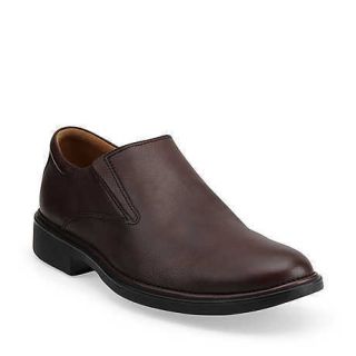 Bostonian Sensory Mens Brown Leather Plain Toe Slip on Comfort Loafer 